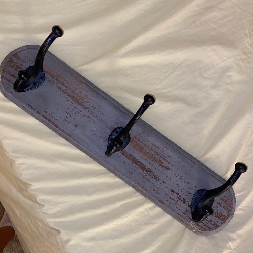 Rustic coat hanger - three hooks